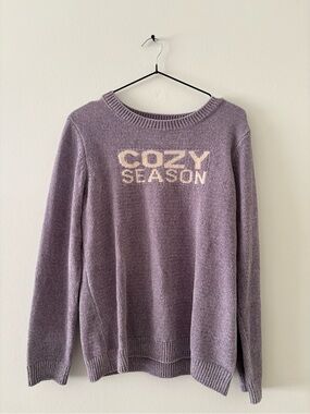 AnyBody Lavender 'Cozy Season' Crewneck Sweater